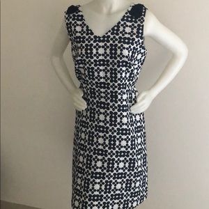 Blue and White flower print dress